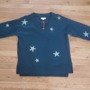Knox Rose Navy Sweatshirt with Silver Star Detail
